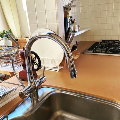 尾山家のキッチン改革 その2♪ 水栓カラン買い替えました。
